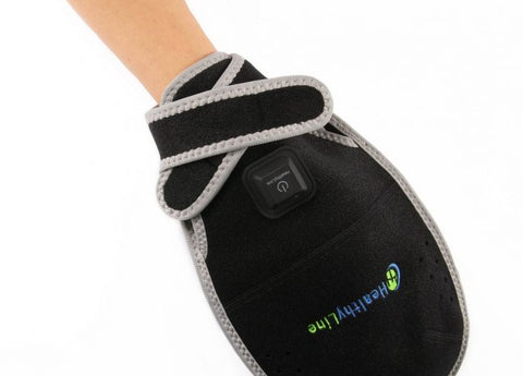HealthyLine Portable Heated Gemstone Pad - Hand Model with Power-Bank InfraMat Pro® Portable-AT-Hand
